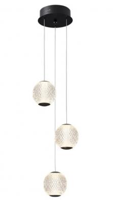 LANGDON 18W 3K 3LT OPTICAL ACRYLIC PENDANT BLACK